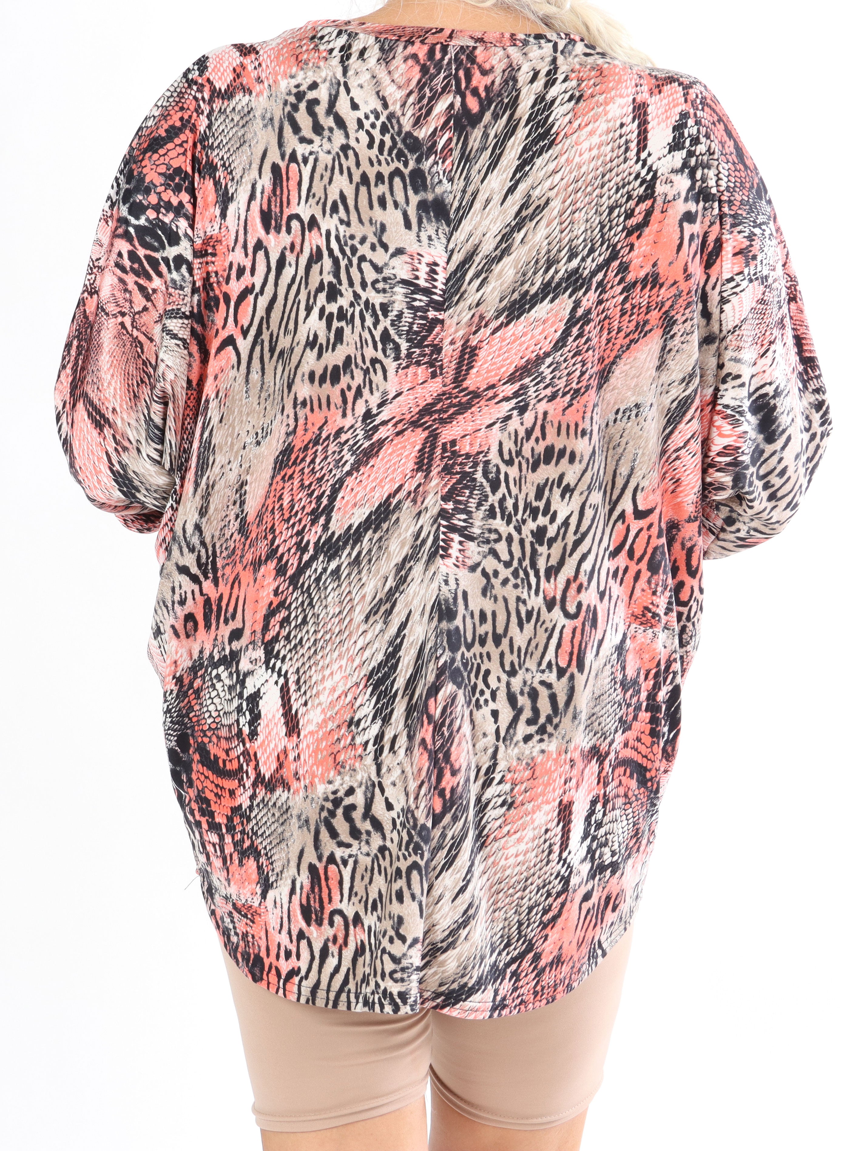 Umaya - Bluse i dyreprint med lynlås i udskæringen